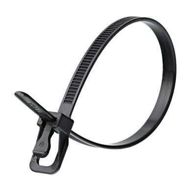 Retyz Reusable Cable Ties (Pack Of 100) Black (152mm) from B&Q