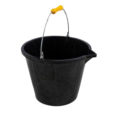 Xtrade Rubber Builder 14L Bucket Black/yellow (One Size) from B&Q