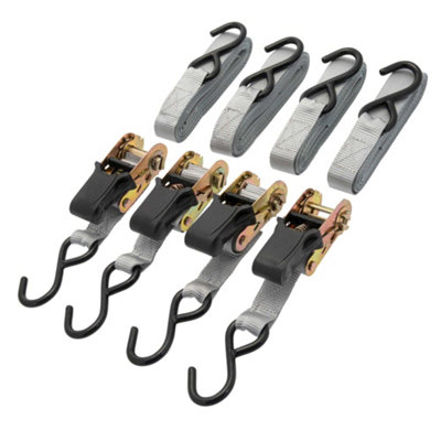  - Xtrade Ratchet Strap (Pack Of 4) Silver/black (5M X 25mm)