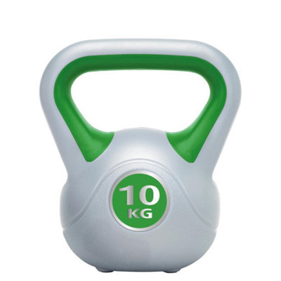 Urban Fitness Equipment Vinyl Kettle Bell Bottle Green (10Kg) from B&Q
