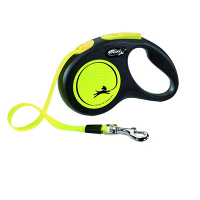  - Flexi Neon Retractable Dog Lead Yellow (5M)