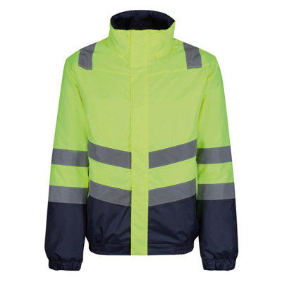 Regatta Professional Mens Pro Clic Hi-Vis Bomber Jacket Yellow/navy (Xxl) from B&Q