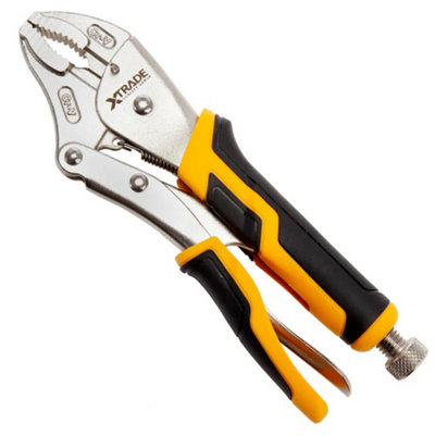Xtrade Curved Jaw Locking Pliers Black/yellow (225mm) from B&Q