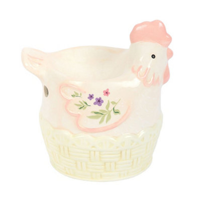  - Something Different Hen Oil Burner & Wax Melts White/light Pink (One Size)