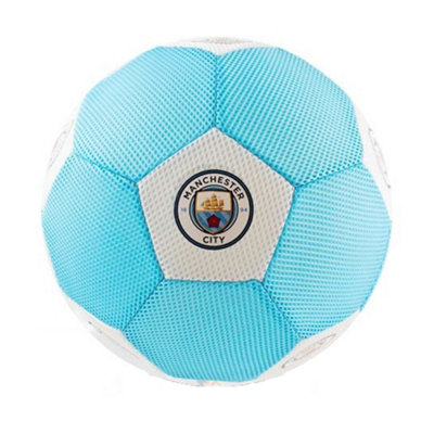  - Manchester City Fc Crest Mesh Football White/sky Blue (14In)