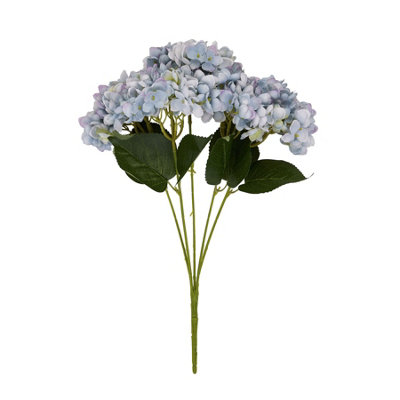 B&Q -  Hydrangea Bunch Artificial Flower Blue (One Size)