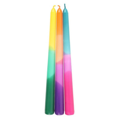 Something Different Aura Energy Dipped Taper Candle Set (Pack Of 3) Multicoloured (One Size) from B&Q