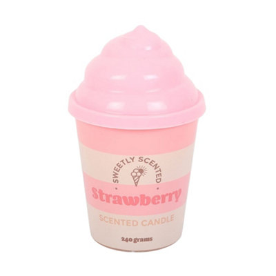 Something Different Strawberry Ice Cream Scented Candle Soft Pink (One Size) from B&Q