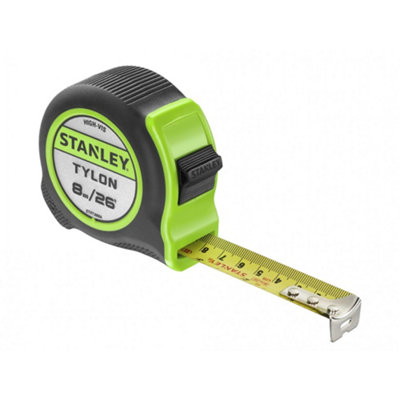 Stanley Hand Tools Hi-Vis Tylon Tape Measure Multi Colour (8M (26Ft)) from B&Q
