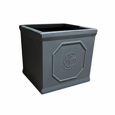 Strata Heritage Square Planter Graphite (38Cm) from B&Q