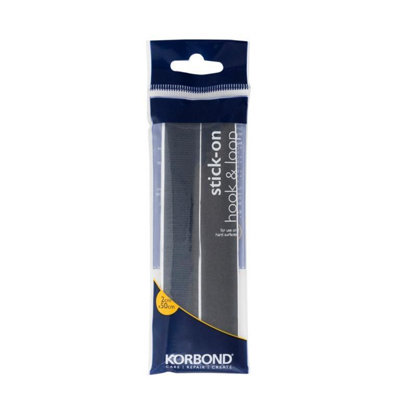 Korbond Hook & Loop Strips Black (50Cm X 2Cm) from B&Q