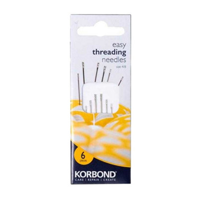 Korbond Self Threading Sewing Needles (Pack Of 6) Steel (One Size) from B&Q