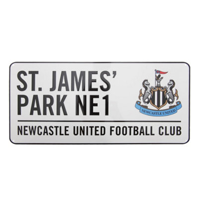 Newcastle United Fc Unisex White St James Park Metal Street Sign In 40Cm - Image 3