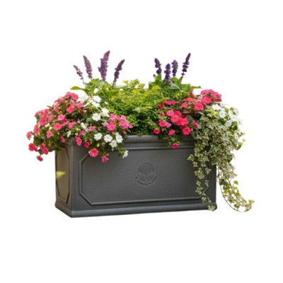 B&Q -  Heritage Rectangular Trough Planter Graphite (70Cm)