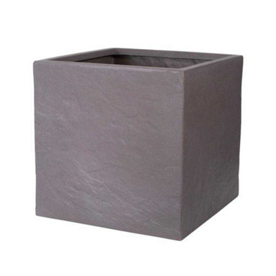 Strata Riven Square Planter Cappuccino (38Cm) from B&Q