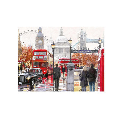 Richard Macneil London Collage Canvas Print Multicoloured (80Cm X 60Cm) from B&Q