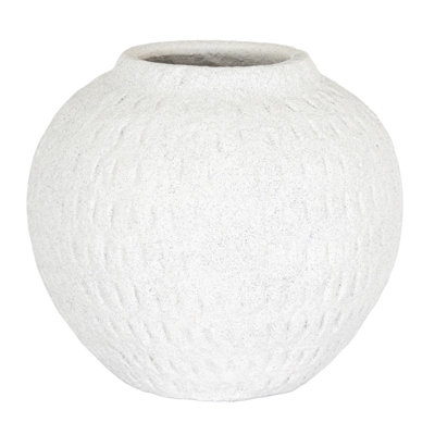 B&Q -  Ashen Round Vase White (16Cm X 19Cm X 19Cm)