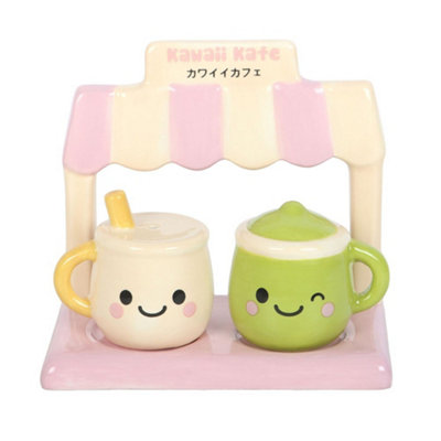 B&Q Something Different Kawaii Latte Salt And Per Shakers Multicoloured (One Size)