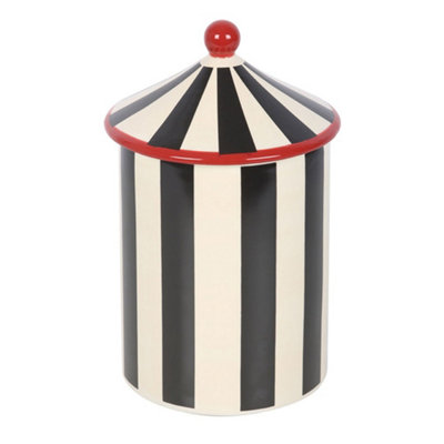  - Something Different Circus Tent Storage Jar Black/white (One Size)