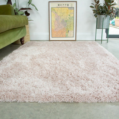 B&Q -  Kukoon Nore Pink Soft Shaggy Living Area Rug170 X 120Cm