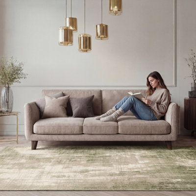 Loomed Kukoon Oscar Abstract Soft Low Pile Bordered Modern Area Rug300 X 80Cm