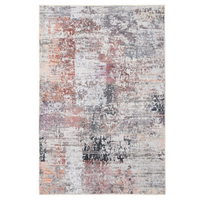 B&Q -  Kukoon Grey Ochre Machine Washable Flat Woven Soft Abstract Area Rug330 X 240Cm