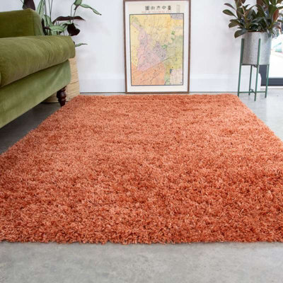 Loomed Kukoon Nore Terracotta Shaggy Living Area Soft Pile Rug230 X 160Cm