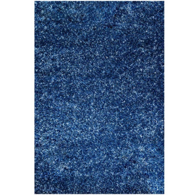 Loomed Kukoon Alder Navy Soft Shaggy Pile Living Area Rug150 X 80Cm