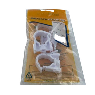  - Securplumb Clipover Pipe Clips (Pack Of 4) White (22mm)