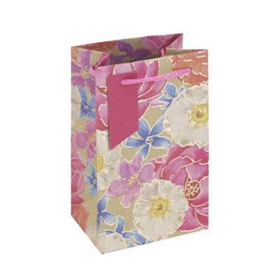 Eurowrap Floral Kraft Perfume Bag (Pack Of 6) Pink/white/blue (One Size) from B&Q