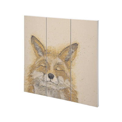 Bev Davies Zen Fox Plaque Brown (30Cm X 30Cm) from B&Q