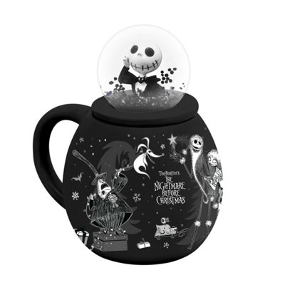 Joom Nightmare Before Christmas White/Black Celebrate Snow Globe Mug - Image 3