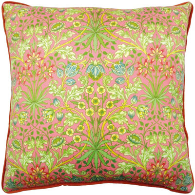 William Morris Hyacinth Filled Cushion Brick Red/multicoloured (40Cm X 40Cm) from B&Q