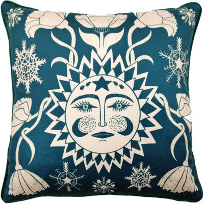 Nina Pace Winter Solstice Filled Cushion Off White/dark Green (40Cm X 40Cm)
