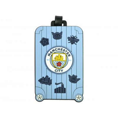  - Manchester City Fc Crest Luggage Tag Sky Blue (One Size)