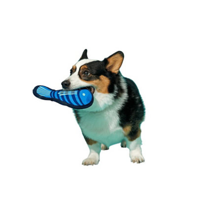 Bark Rad Herring Plush Dog Toy Blue (One Size) from B&Q
