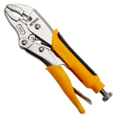 Xtrade Curved Jaw Locking Pliers Yellow (185mm) from B&Q