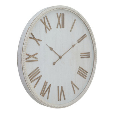 B&Q -  Rustic Beaded Wall Clock White (One Size)