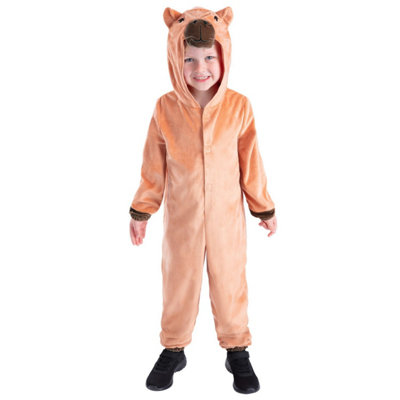  - Smiffys Childrens/kids Capybara Costume Peach (7-9 Years)
