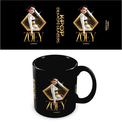 K-Pop Demon Hunters Black/Golden Portrait Zoey Mug - One Size - 100% Mixed - Image 3