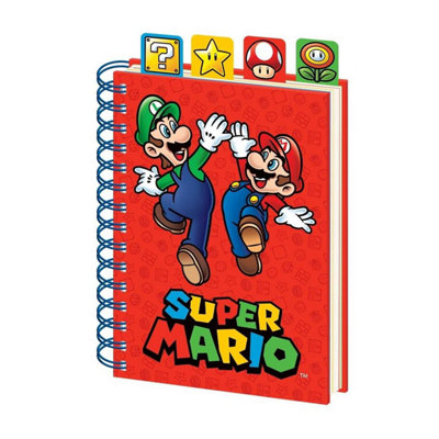  - Super Mario Items A5 Wirebound Notebook Red (24Cm X 15.5Cm)