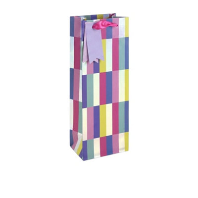 Eurowrap Holo Stripes Bottle Bag (Pack Of 6) Multicoloured (One Size) from B&Q