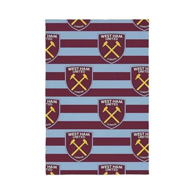 West Ham United Fc Stripe Blanket Claret/sky Blue (One Size) from B&Q