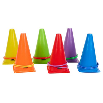 B&Q -  Cone & Ring Game (Pack Of 12) Multicoloured (One Size)
