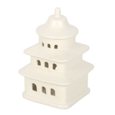  - Something Different Pagoda Oil Burner White (One Size)