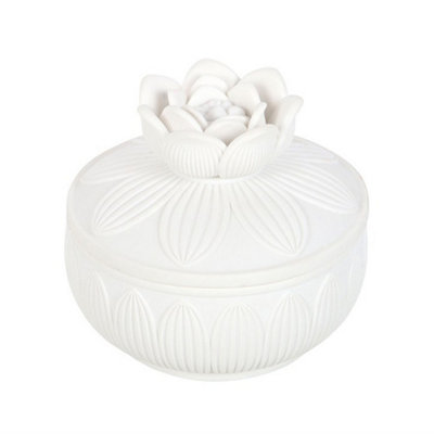 Something Different Lotus Trinket Box White (One Size) from B&Q
