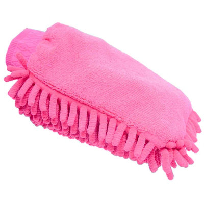 Lincoln Microfibre Grooming Mitt Pink (One Size) from B&Q