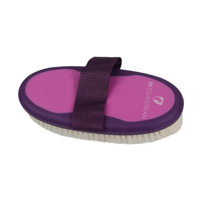  - Hyshine Pro Groom Goat Hair Horse Brush Purple/pink (20Cm X 9.5Cm)