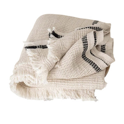 Spo Honeycomb Stripes Fouta Pampas Beige (One Size) from B&Q