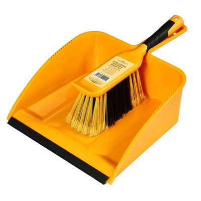 Groundsman Heavy Duty Dustpan And Brush Set Yellow/black (One Size) from B&Q